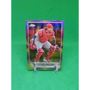 2022 Topps Chrome Sonic Purple & Yellow Pulse Refractor /299 Yadier Molina #93